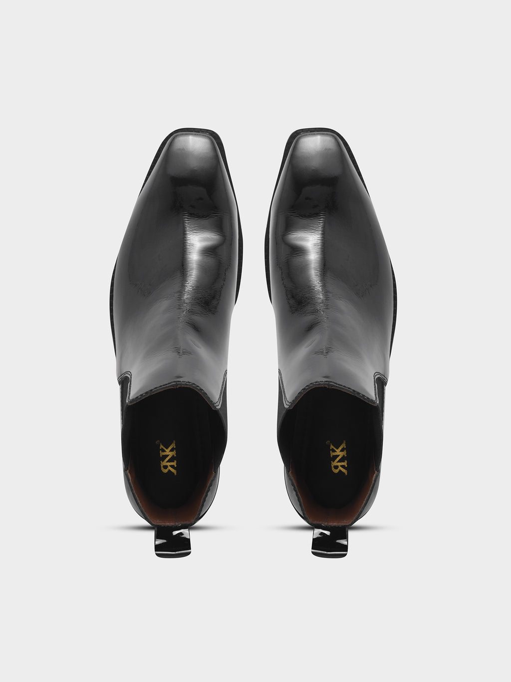 Preview of Loki – Premium Patent Leather Chelsea Boot in Jet Black