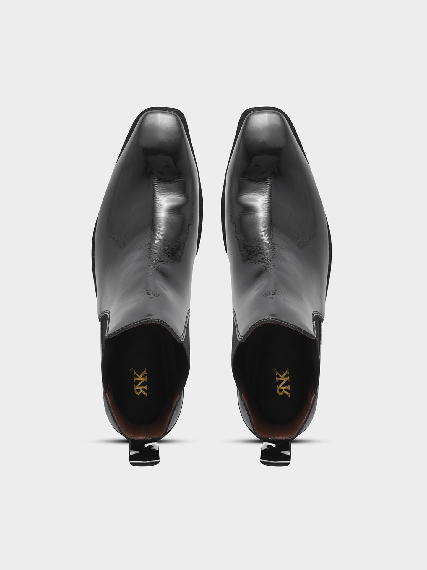 Loki – Premium Patent Leather Chelsea Boot in Jet Black