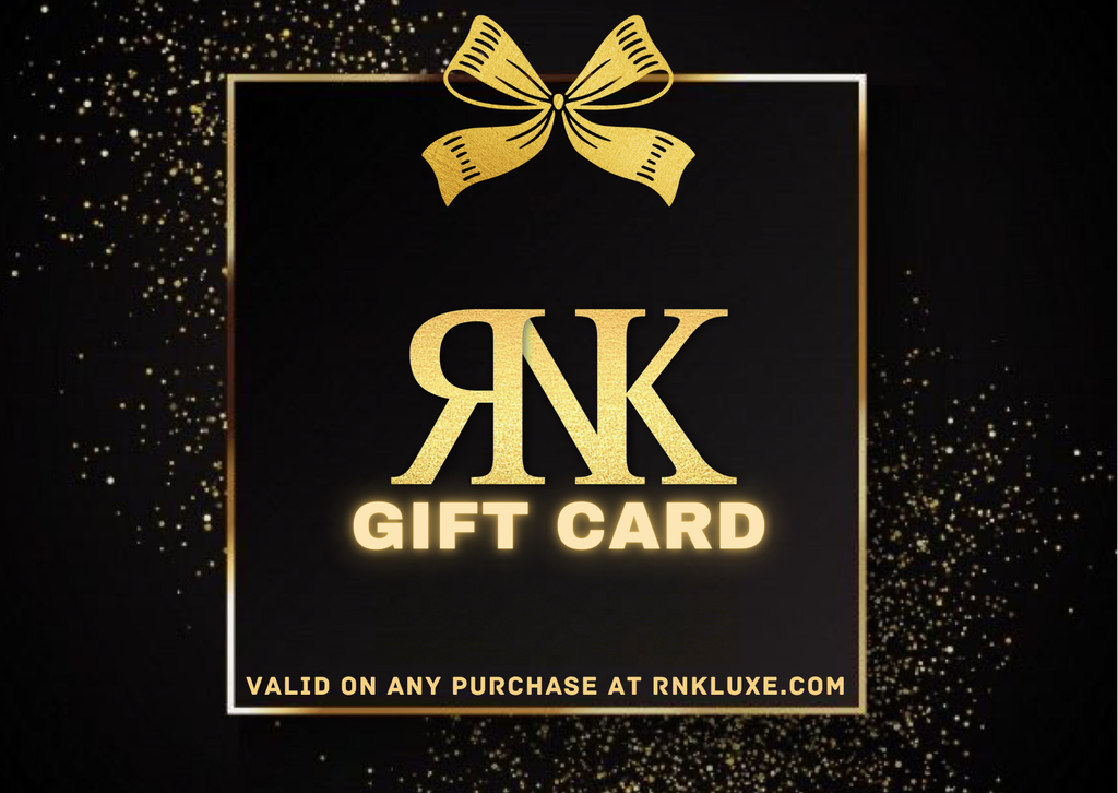 Preview of RNK's Gift card which is valid on any purchase at RNKLUXE.COM