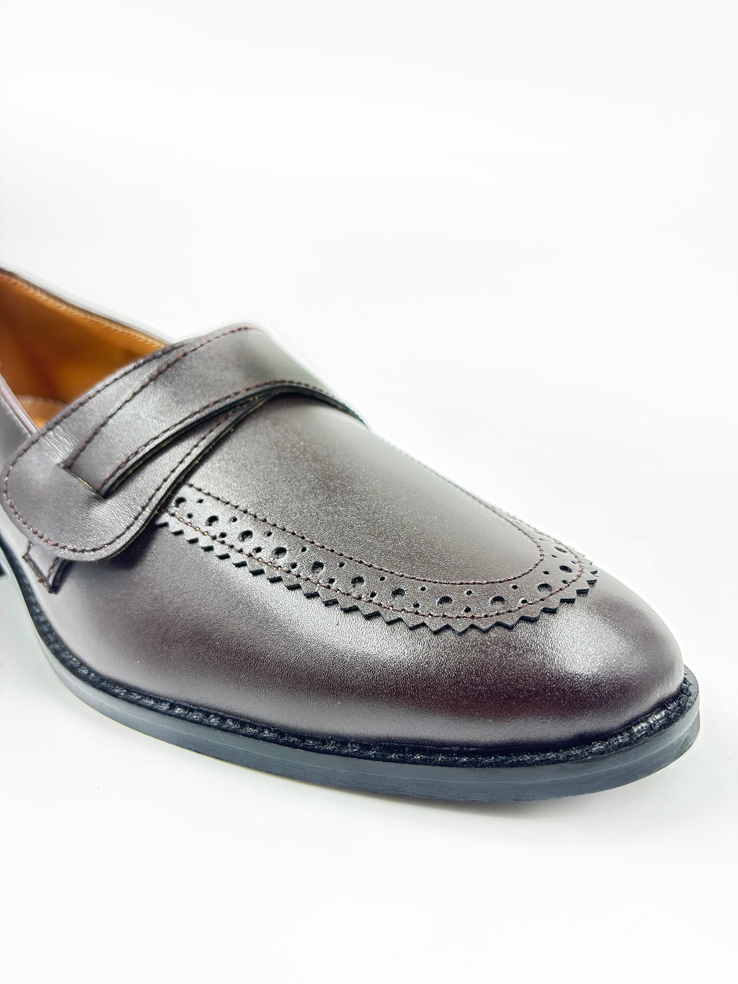 Penny loafers slip-on shoes on mid heel in black colour 