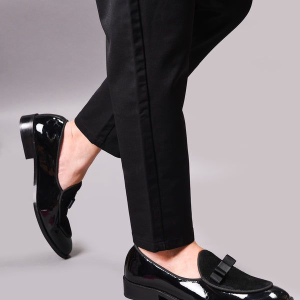 Classic Tuxedo Special | Patent Suede Ribbon Loafers