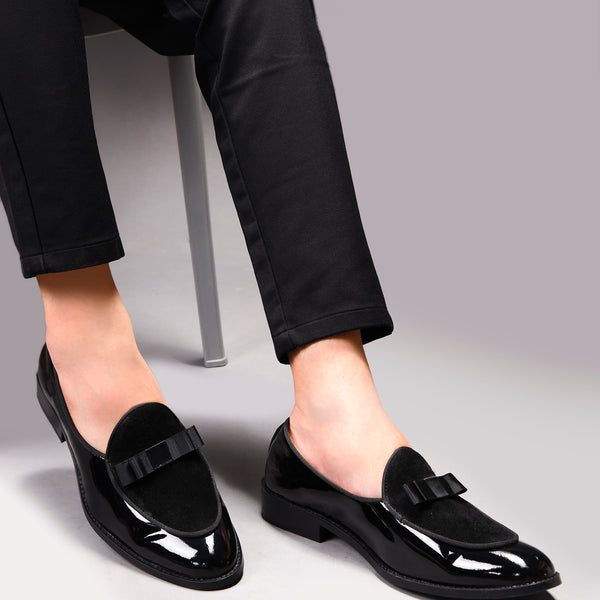 Classic Tuxedo Special | Patent Suede Ribbon Loafers