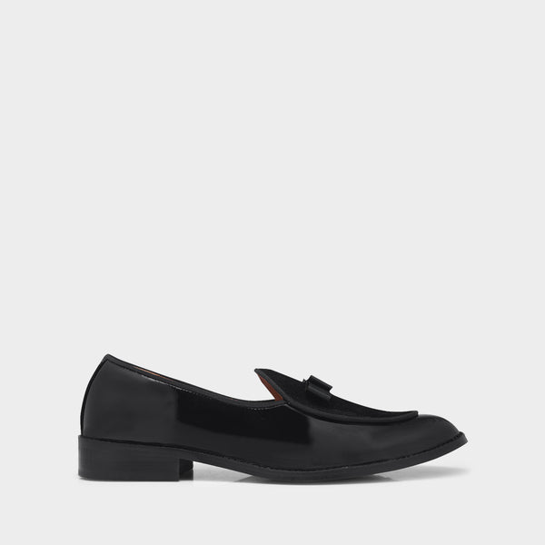 Classic Tuxedo Special | Patent Suede Ribbon Loafers