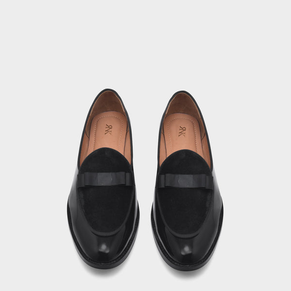 Classic Tuxedo Special | Patent Suede Ribbon Loafers