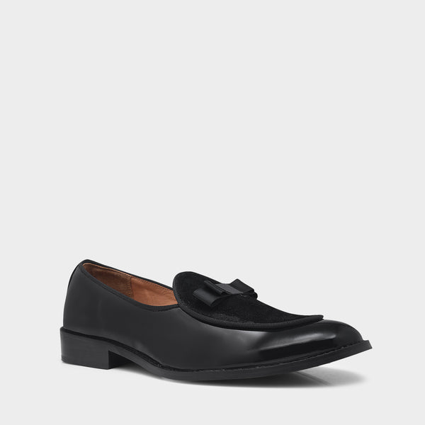 Classic Tuxedo Special | Patent Suede Ribbon Loafers