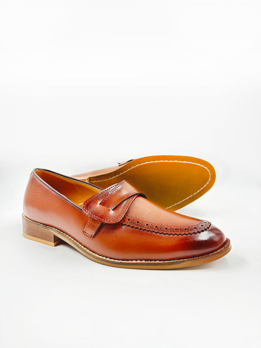 Dublin – Handcrafted Tan Penny Loafers for Men
