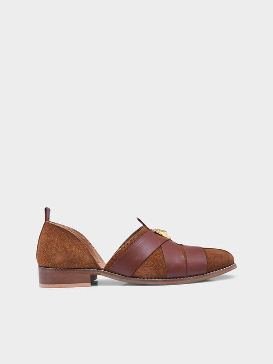 Lion Crest Leather Peshawari Sandals