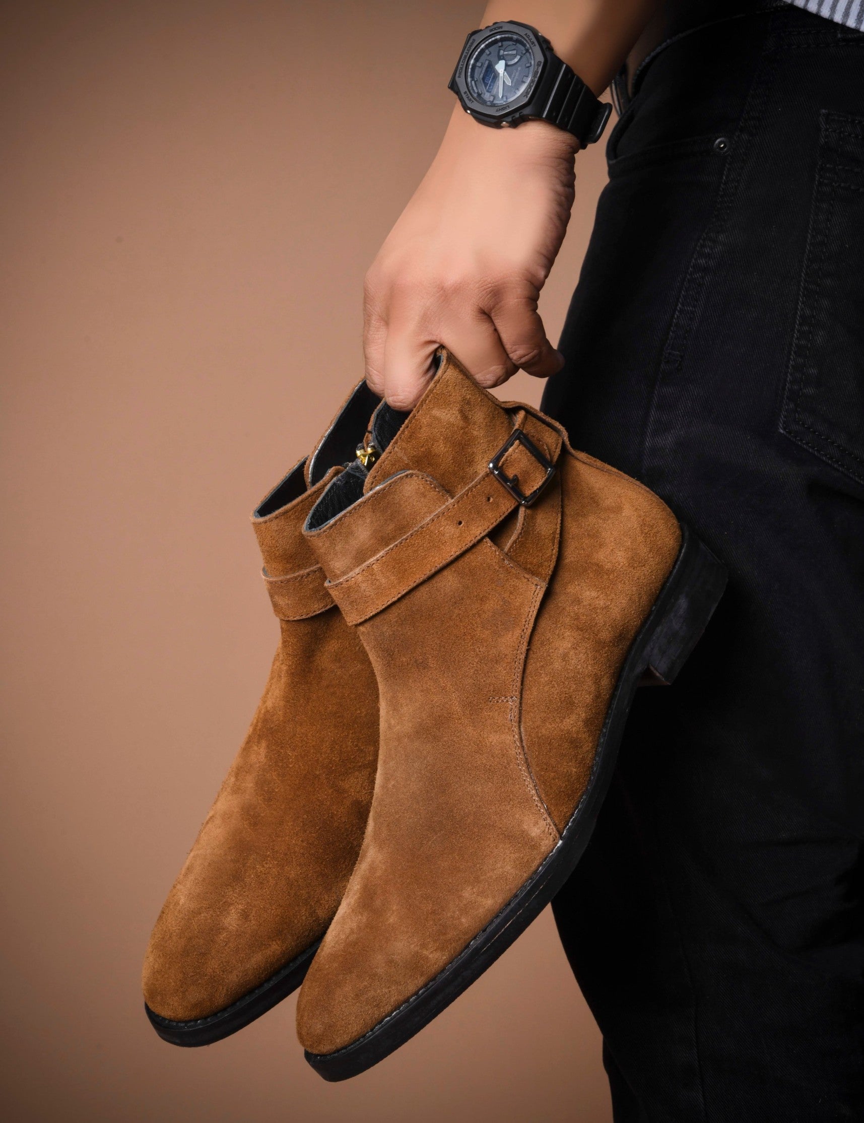 RNK DUNE – Premium Camel Tan Suede Jodhpur Boots for Men