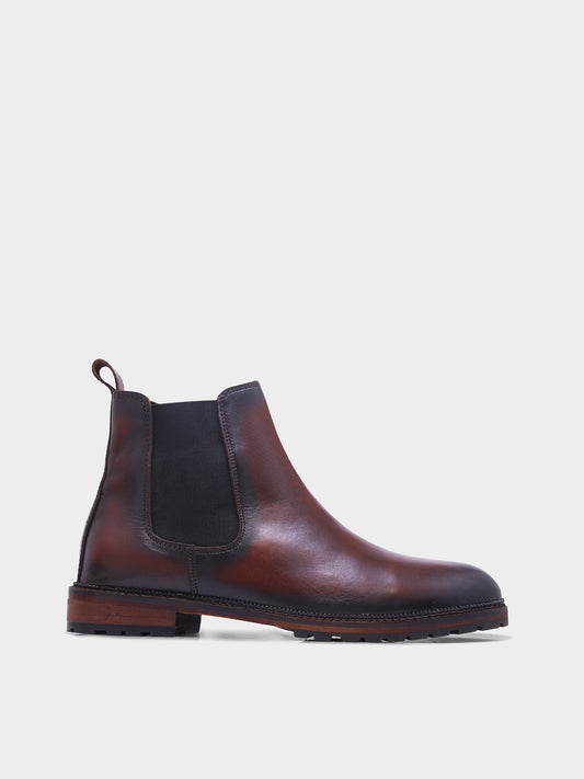RNK BRONX – Brown Chelsea Boots for Men in Crust Leather