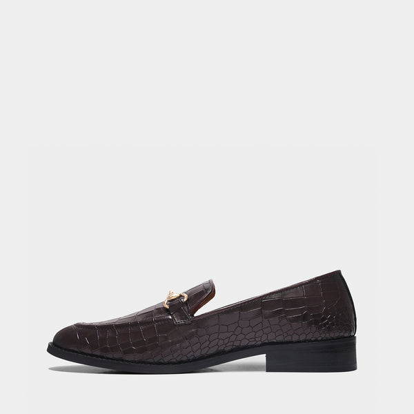 Regal Crocs - The Horsebit Loafers in Brown (Mid Heel)