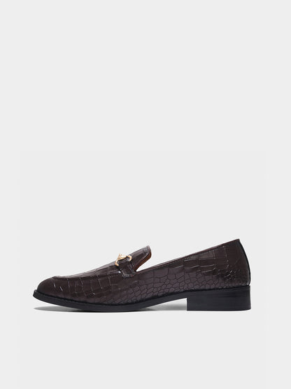 Regal Crocs - The Horsebit Loafers in Brown (Mid Heel)
