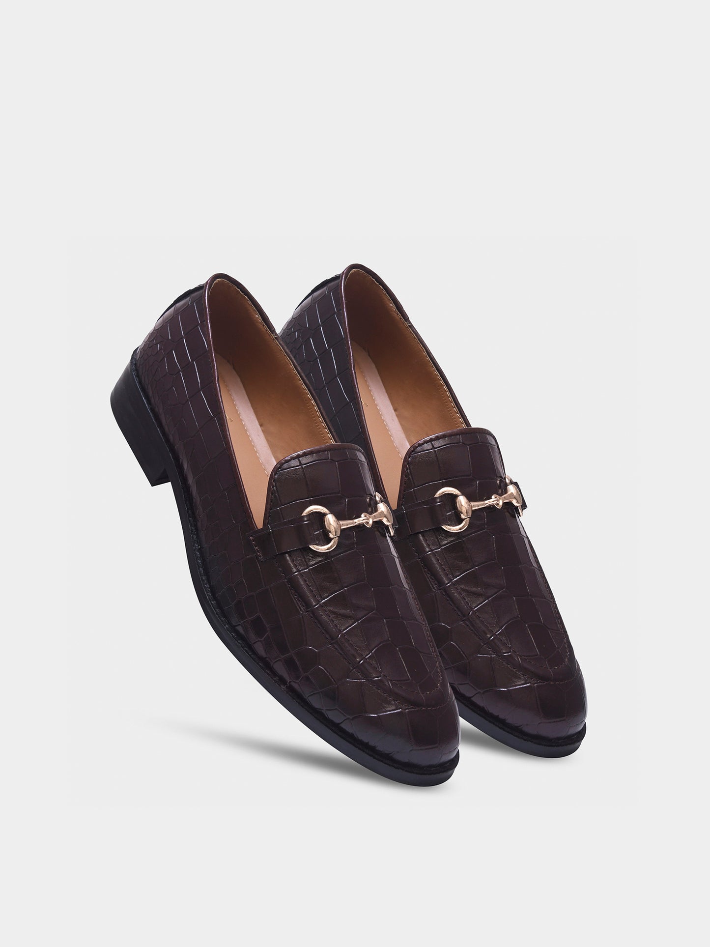 Regal Crocs - The Horsebit Loafers in Brown (Mid Heel)