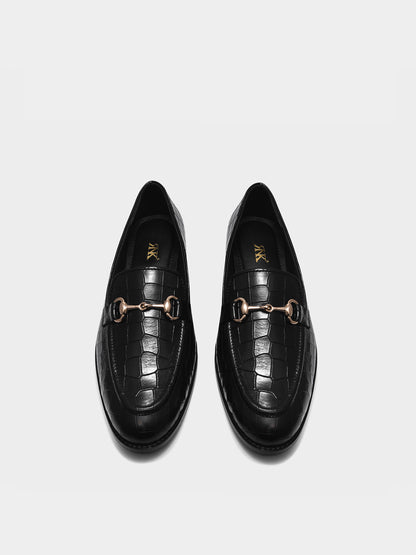 Regal Crocs Black - Premium Men's Designer Loafer (Mid Heel)