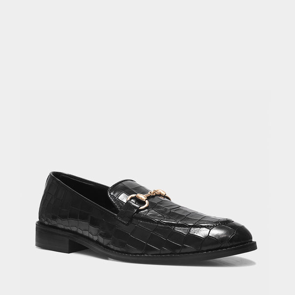 Regal Crocs Black - Premium Men's Designer Loafer (Mid Heel)