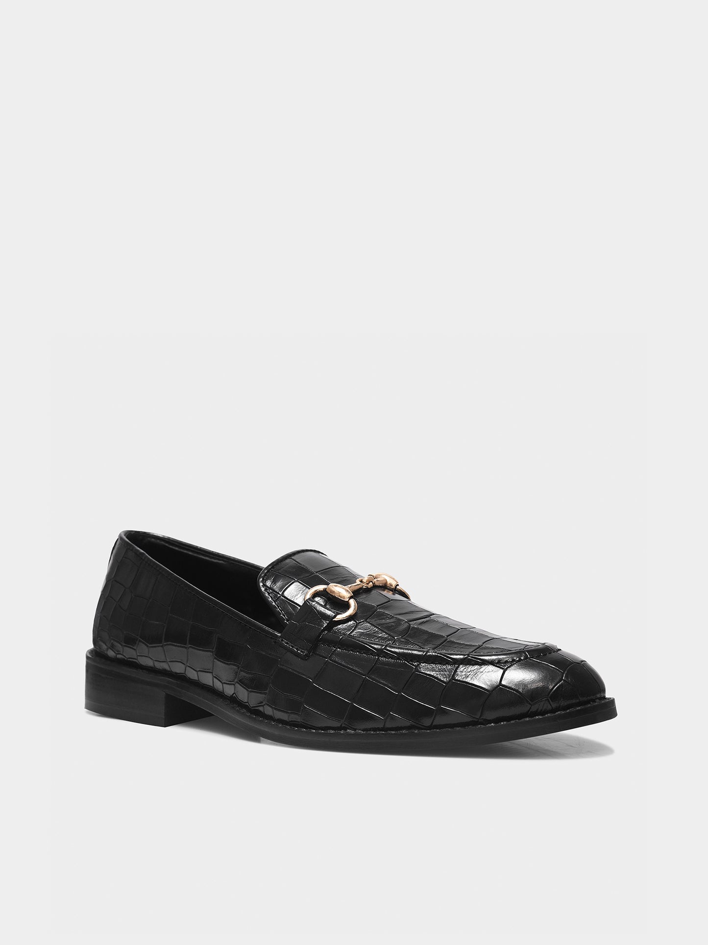 Regal Crocs Black - Premium Men's Designer Loafer (Mid Heel)