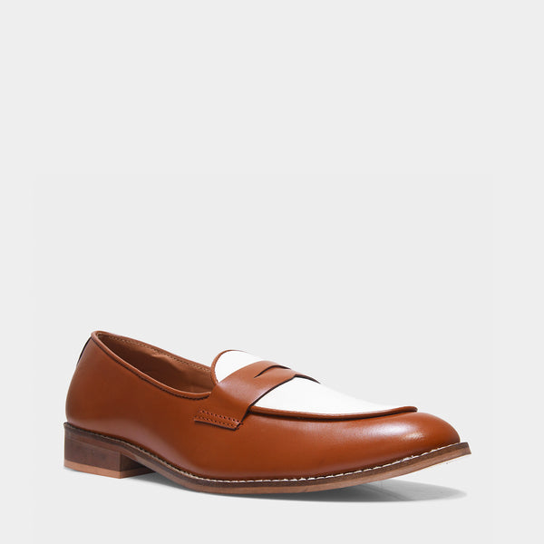 Old Money - Tan Penny Loafers in Leather