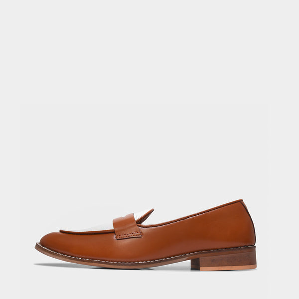 Old Money - Tan Penny Loafers in Leather