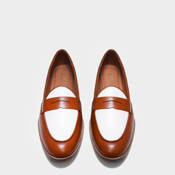 Old Money - Tan Penny Loafers in Leather