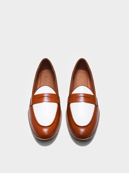 Old Money - Tan Penny Loafers in Leather