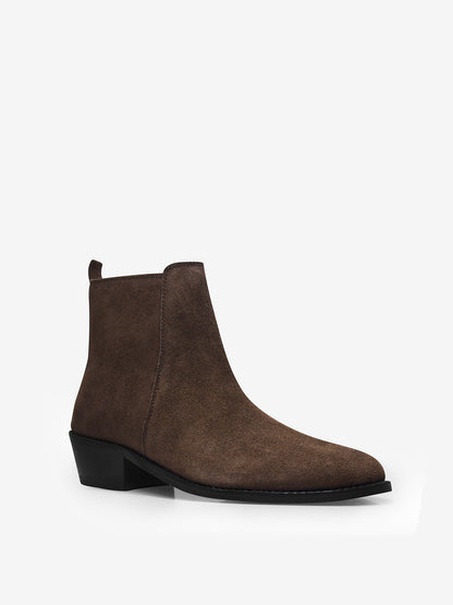 Cuban Cavalier – Men’s Luxury Boots in Suede Leather (Cuban Heel)