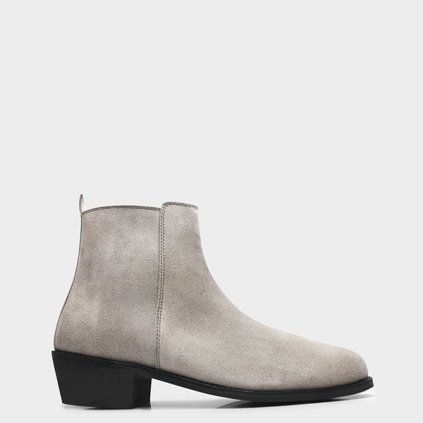 Grey Monarch – Men’s Luxury Boots in Suede Leather (Cuban Hee)