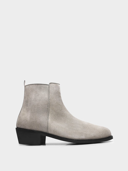 Grey Monarch – Men’s Luxury Boots in Suede Leather (Cuban Hee)