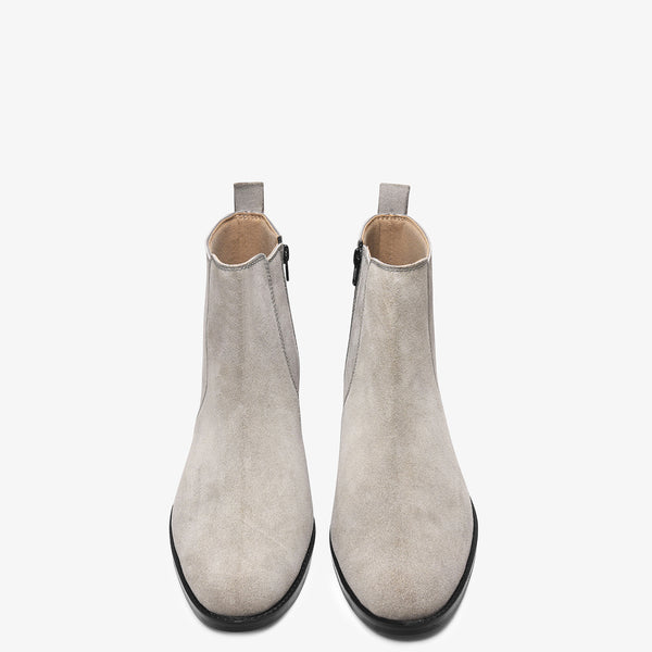 Grey Monarch – Men’s Luxury Boots in Suede Leather (Cuban Hee)