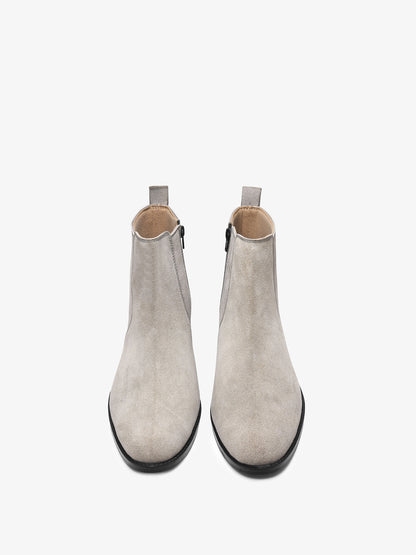 Grey Monarch – Men’s Luxury Boots in Suede Leather (Cuban Hee)