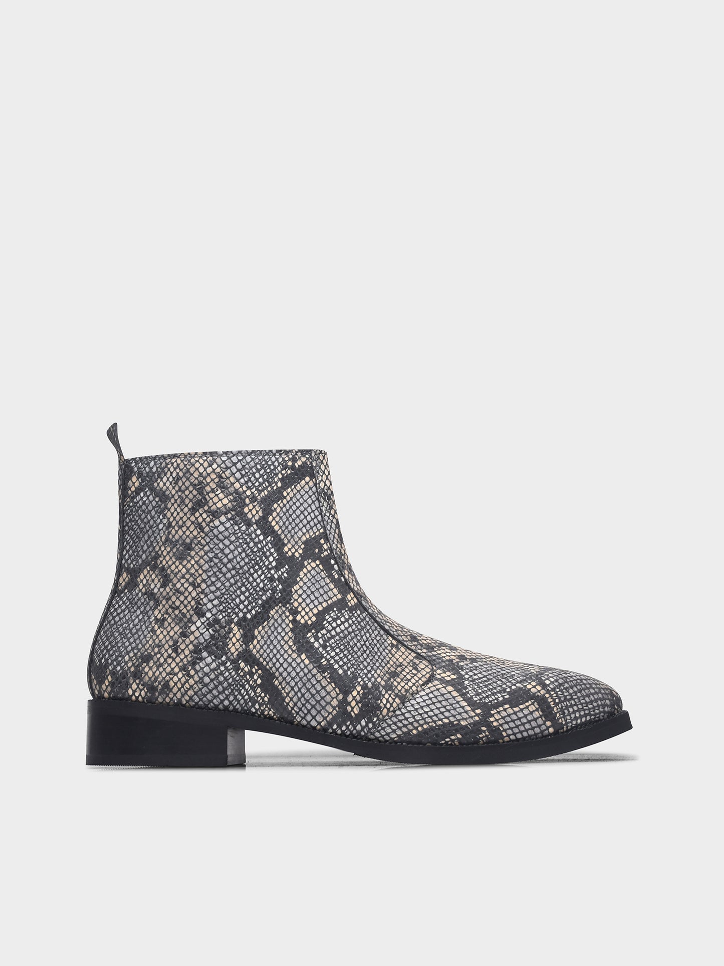 Viper (Grey) – Python Textured Leather Boots – RNK