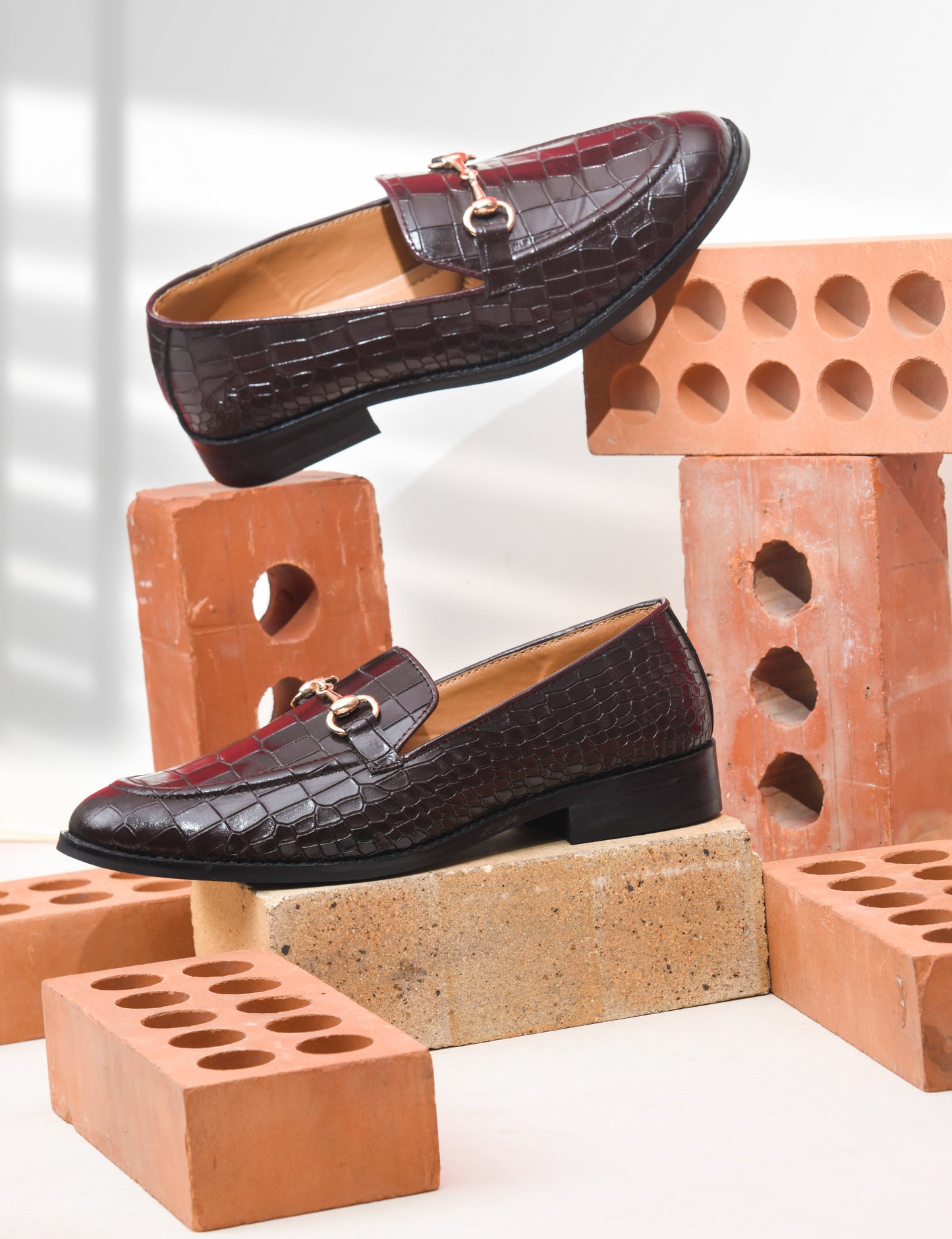 Regal Crocs - The Horsebit Loafers in Brown (Mid Heel)