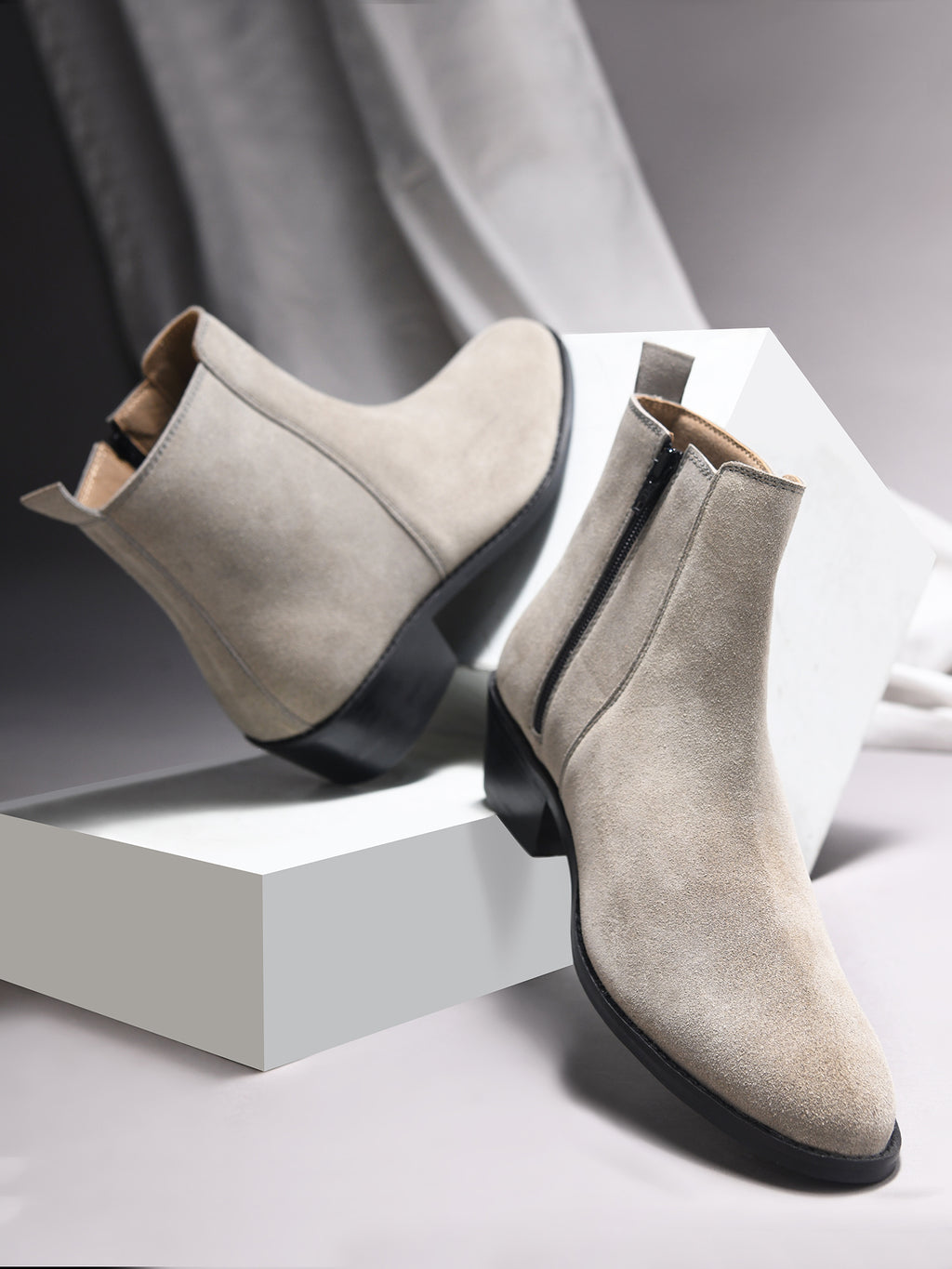 Preview of Grey Monarch – Men’s Luxury Boots in Suede Leather (Cuban Hee)