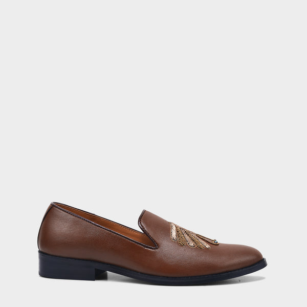 Shahi Zardozi Loafer | Handcrafted Heritage Embroidered Leather Traditional Slip-On for Men