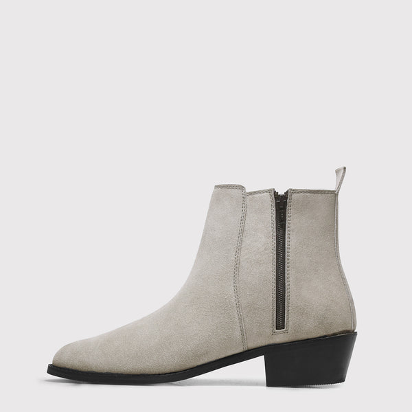 Grey Monarch – Men’s Luxury Boots in Suede Leather (Cuban Hee)