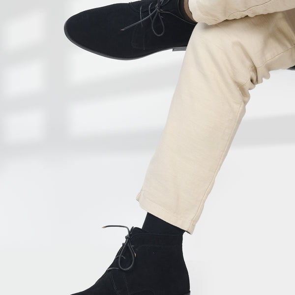 Lorenzo Black - Chukka Boots in Suede Leather