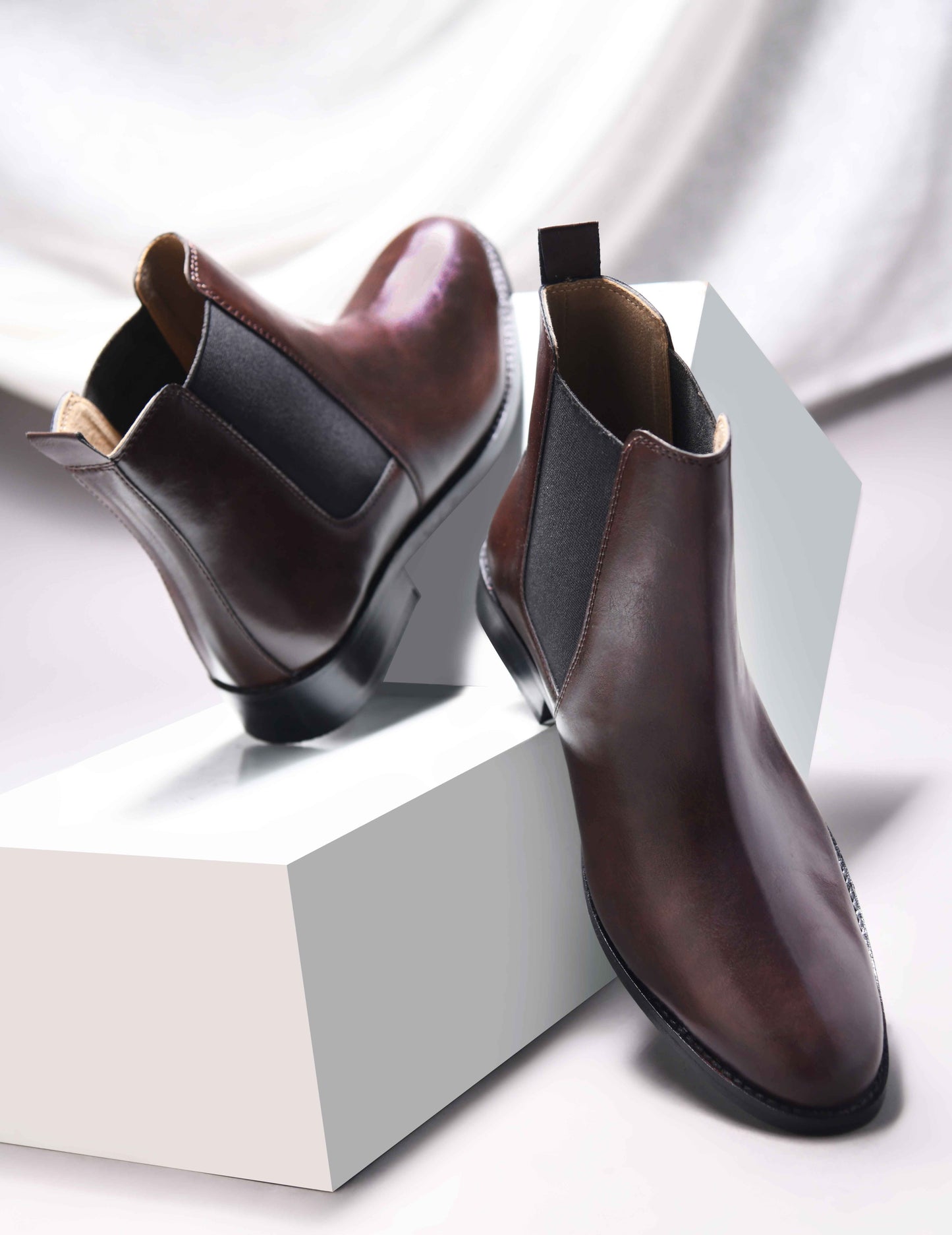 Brown Maverick - Leather Chelsea Boots for Men (Brown)