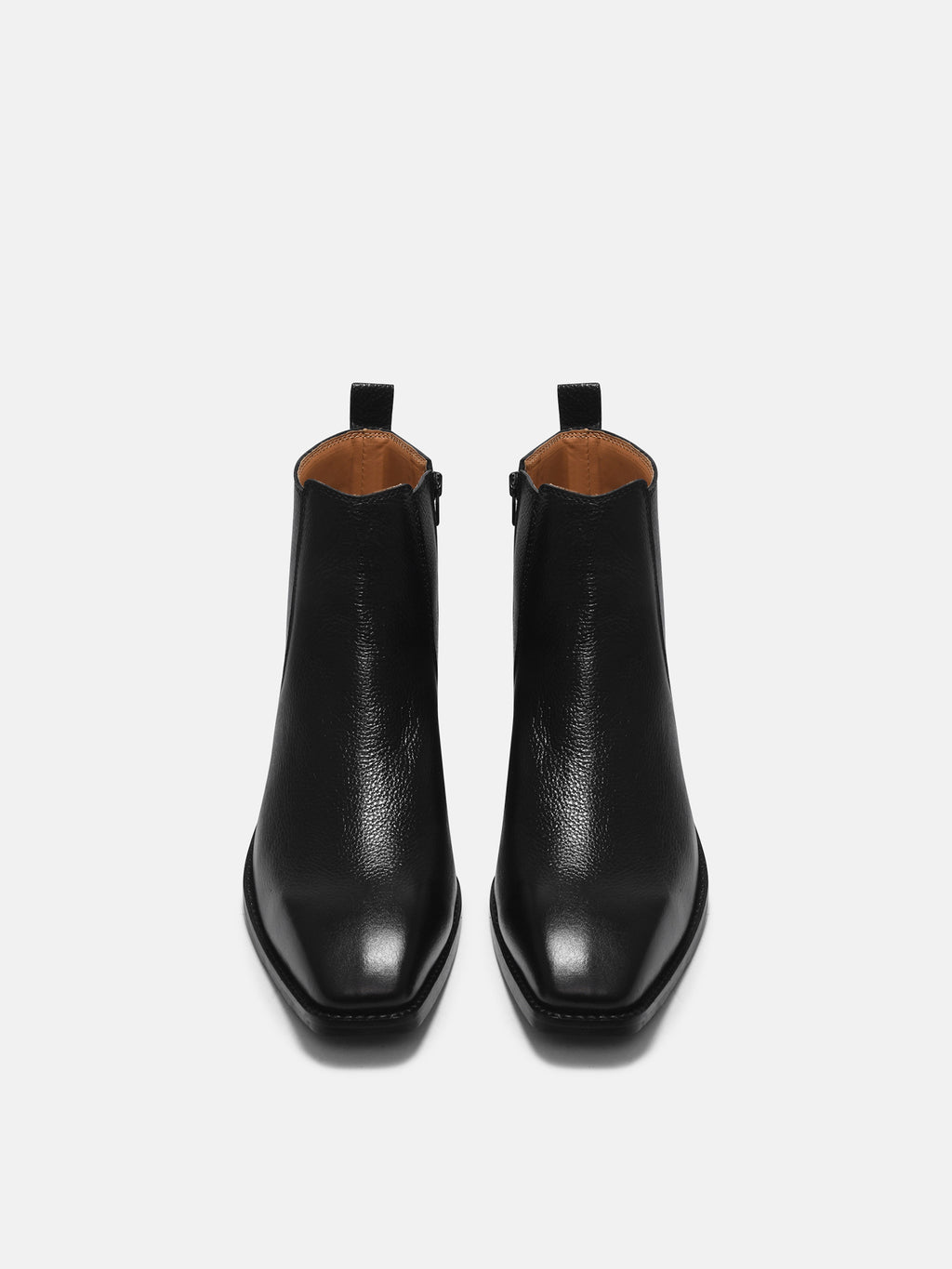 Preview of A men's leather side zip boot with a cuban heel, primarily black in color.
