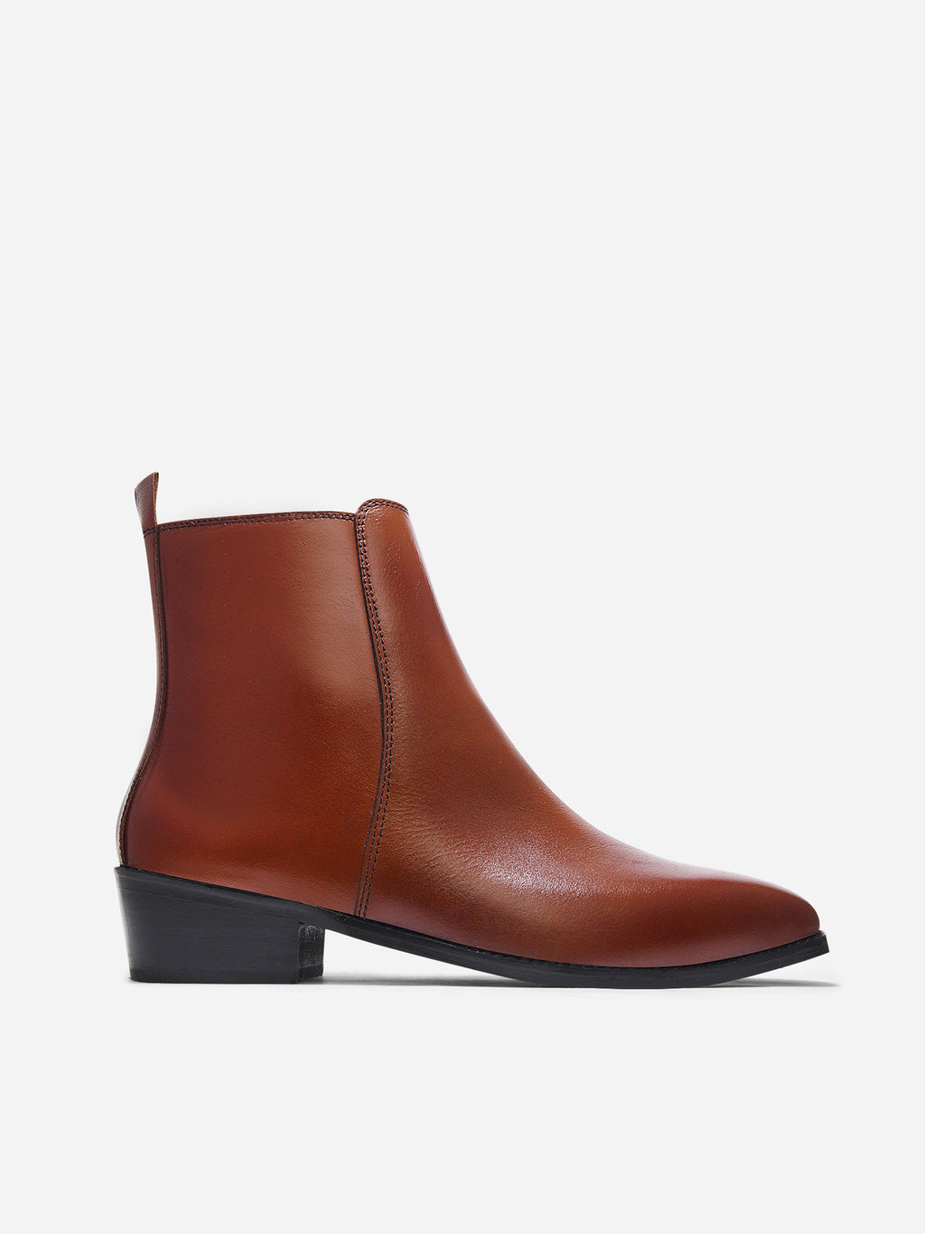Preview of Tan Throne - Men's Side Zip Leather Boots (Cuban Heel)