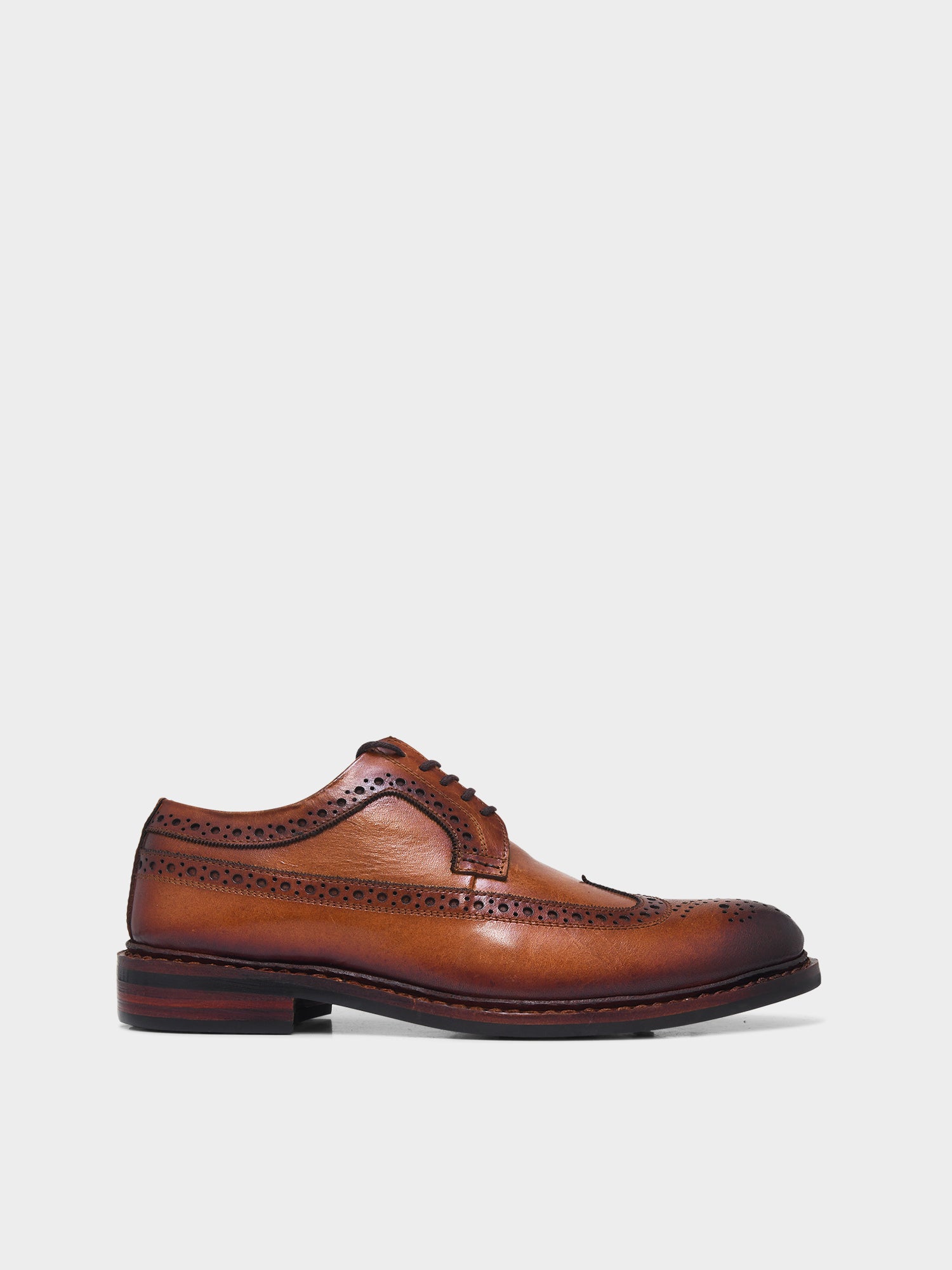 The Oxfordshire — Goodyear Welted Full Brogue Derby in Hand-Patina Tan Calf Leather | RNK LUXE