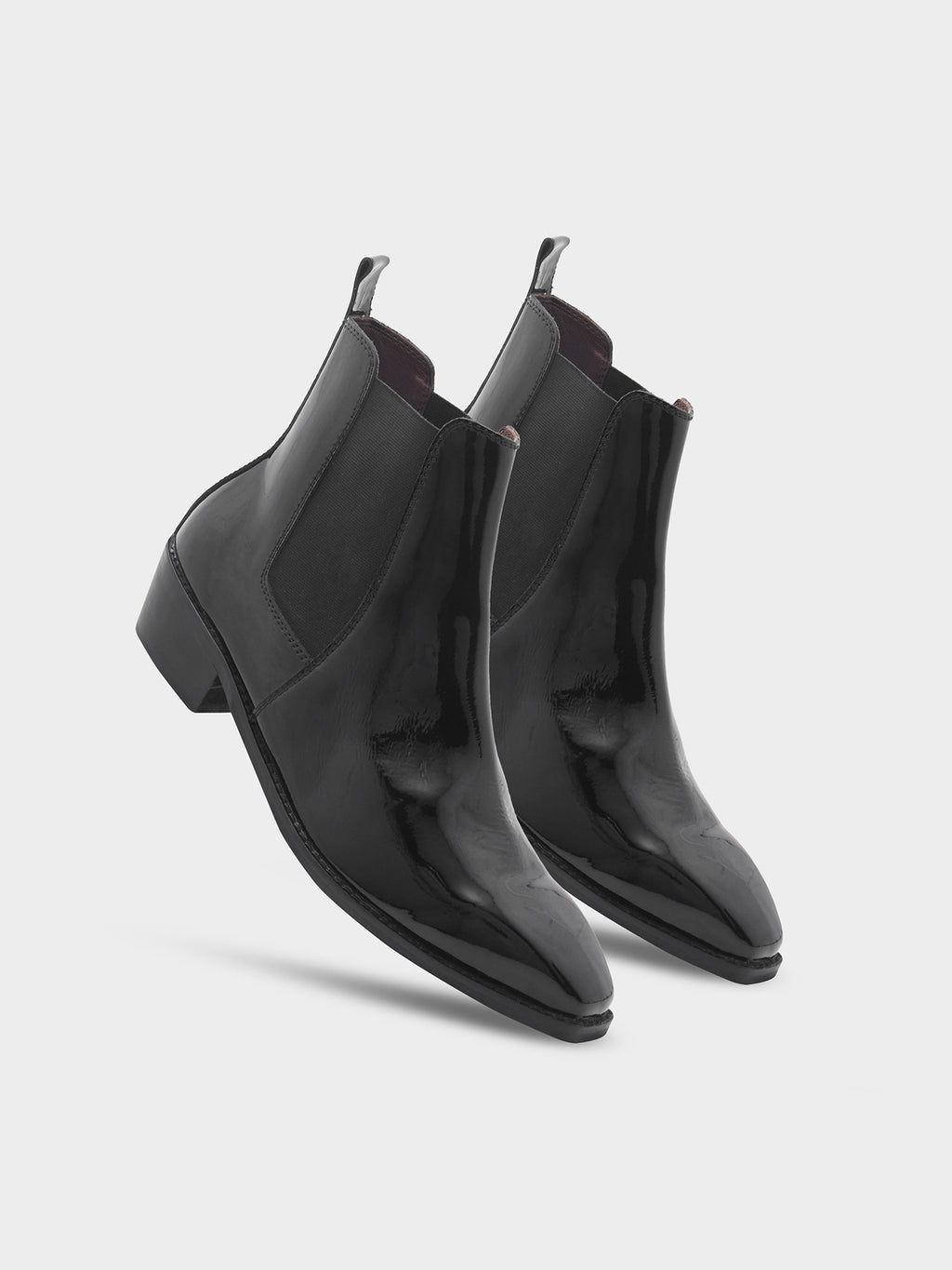 Preview of Loki – Premium Patent Leather Chelsea Boot in Jet Black