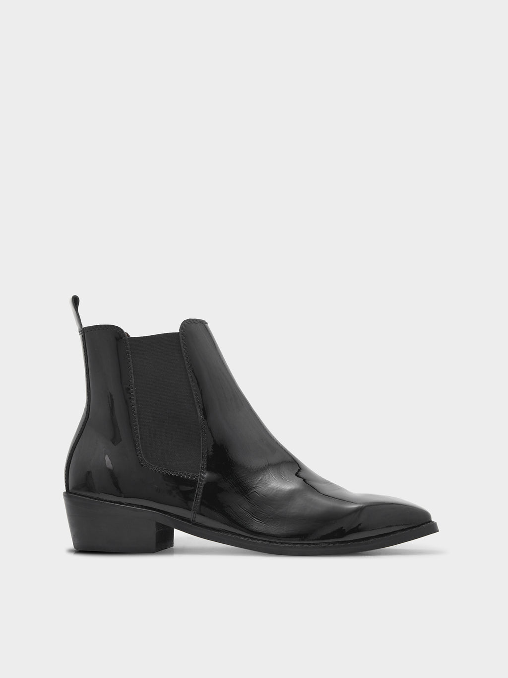 Preview of Loki – Premium Patent Leather Chelsea Boot in Jet Black