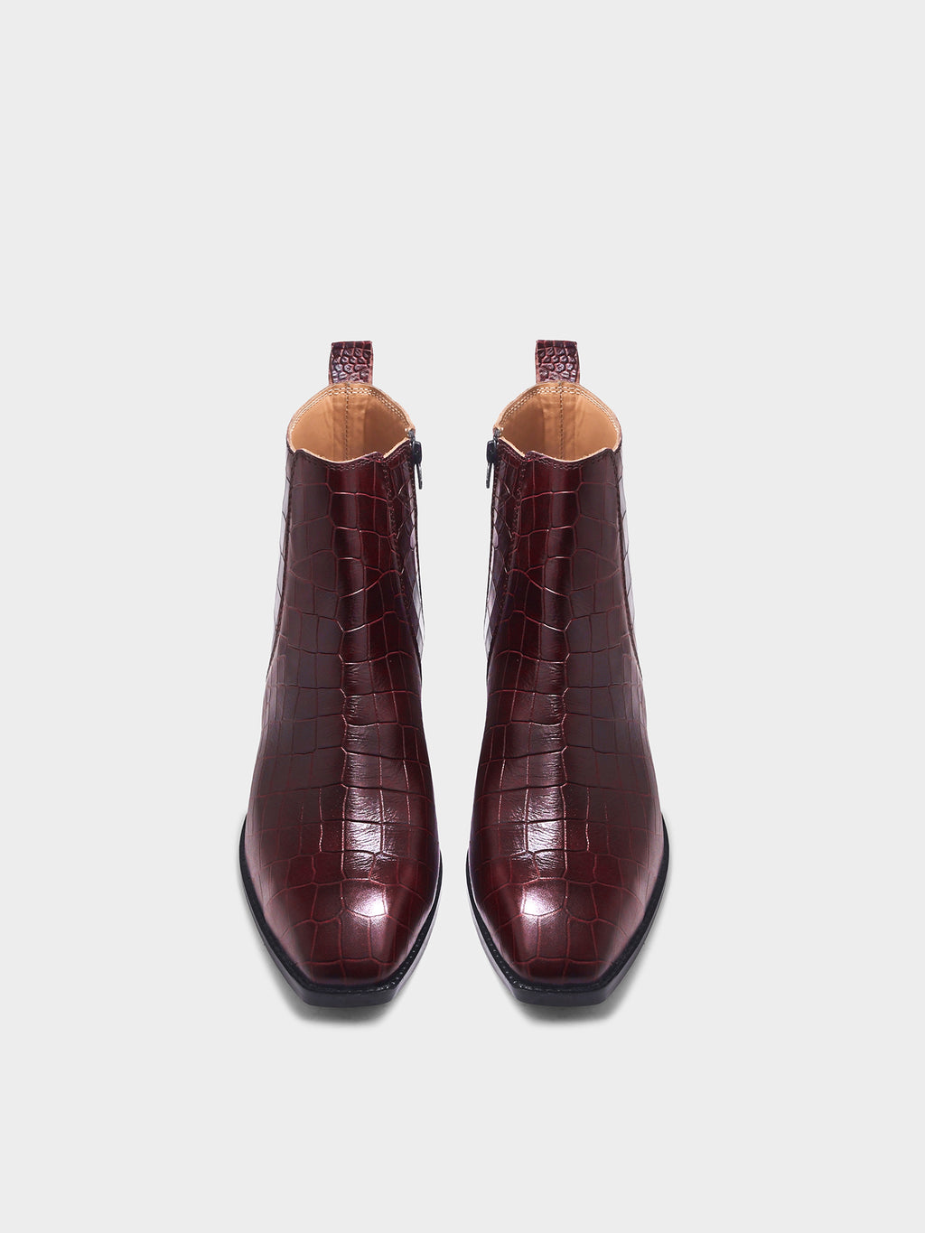 Preview of Leonardo Croco Bergundy - Men's Side Zip Leather Boots (Cuban Heel)