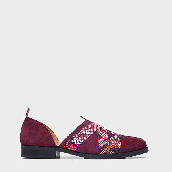 Printed Peshawari Sandals - Cherry