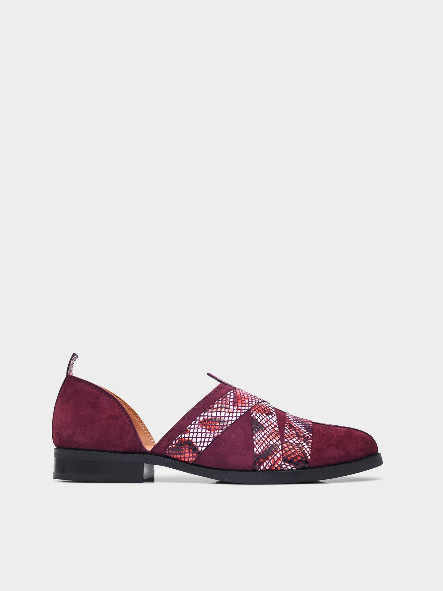 Printed Peshawari Sandals - Cherry