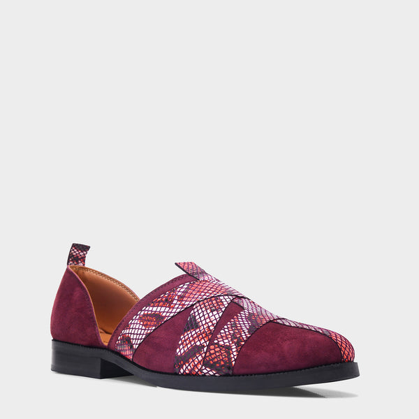 Printed Peshawari Sandals - Cherry