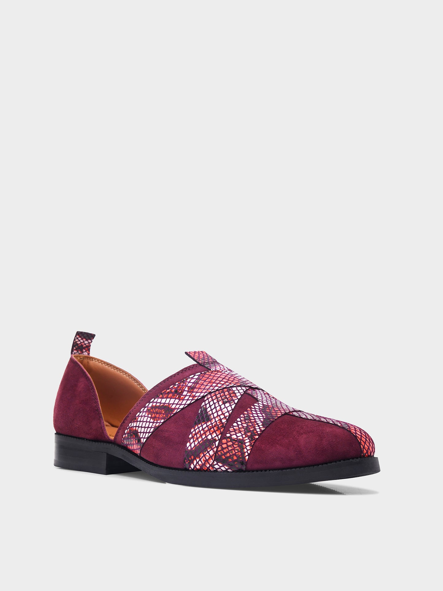 Printed Peshawari Sandals - Cherry