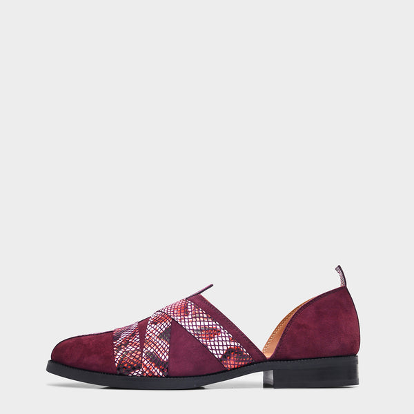 Printed Peshawari Sandals - Cherry