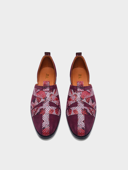 Printed Peshawari Sandals - Cherry