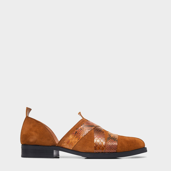 Printed Peshawari Sandals - Tan