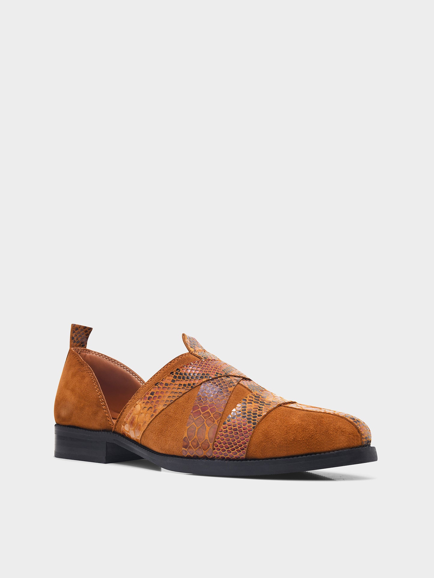 Printed Peshawari Sandals - Tan