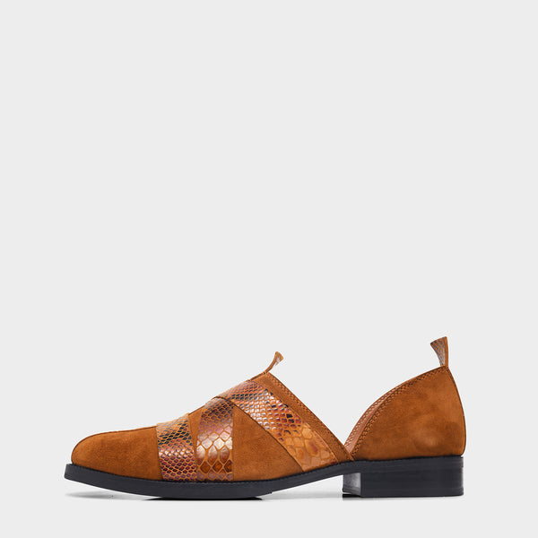 Printed Peshawari Sandals - Tan